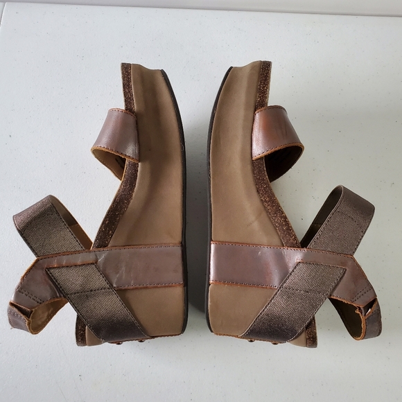 OTBT Bushnell Platform Sandal Size 9 Leather Distressed Metallic Chunky Shoe Y2K - Picture 8 of 15